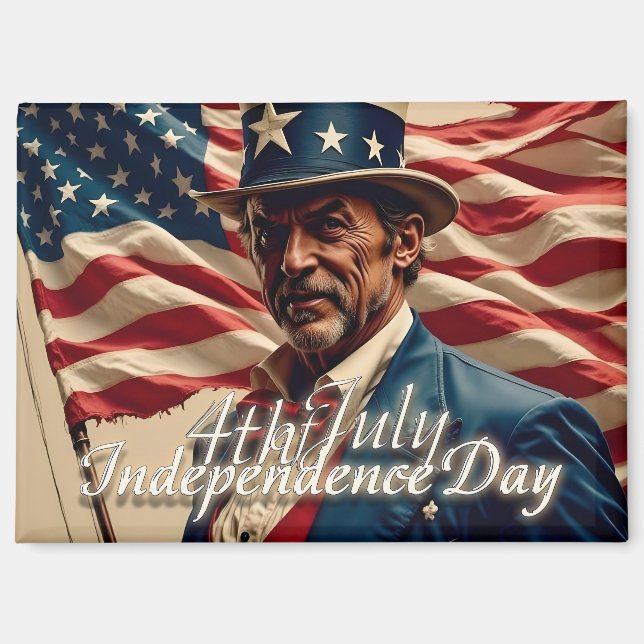 Aimant 4 juillet - Esprit d'indépendance (Recto)