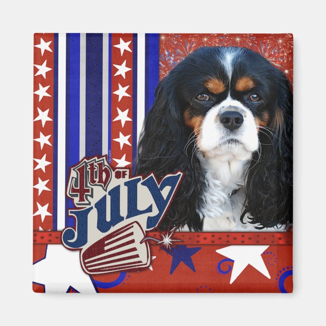 Aimant 4 juillet Firecracker - Cavalier - Tri-color (Devant)