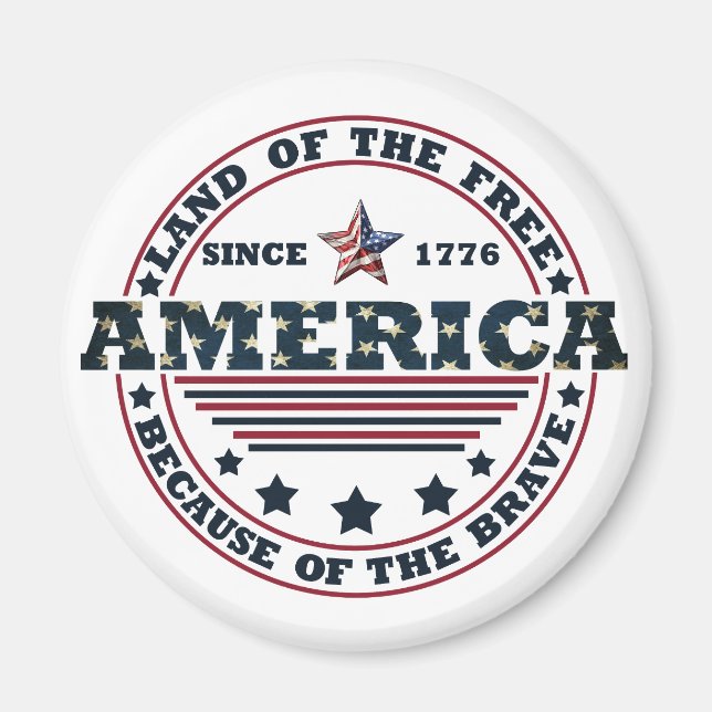 Aimant 4 juillet heureux (Devant)