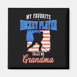 Aimant 4 juillet Hockey Grand-mère Drapeau américain Gran