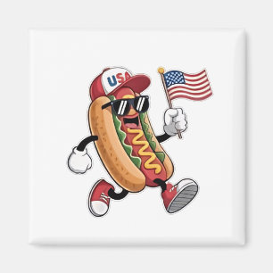 Aimant 4 juillet Hotdog Indépendance américaine 1776