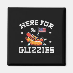 Aimant 4 juillet Ici Pour Glizzies Hotdog Patriot Men W