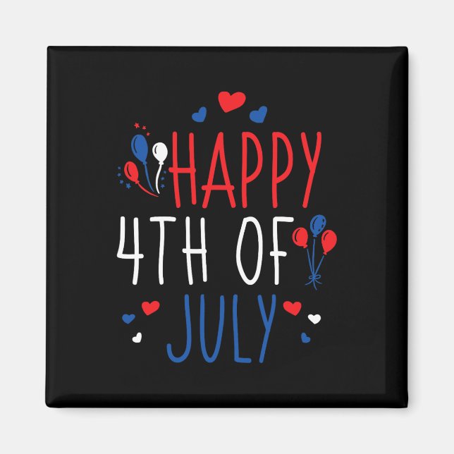 Aimant 4 juillet Joyeux drapeau 4 juillet américain (Devant)