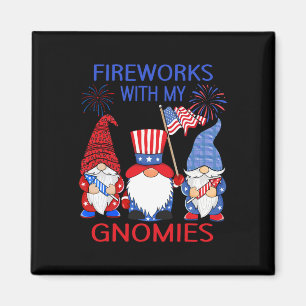 Aimant 4 juillet Léopard Gnomes Firework Américain Usa W