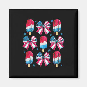 Aimant 4 juillet mignon Popsicle Bows Patriotique Femmes 