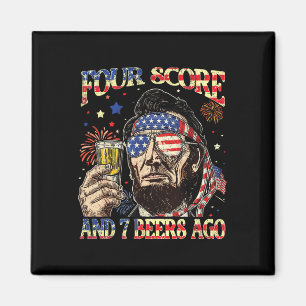 Aimant 4 juillet Patriote De Bière Boire Quatre Score Et