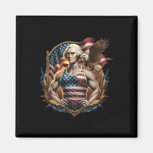 Aimant 4 juillet Patriotique Funny George Washington juil