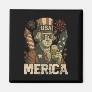 Aimant 4 juillet patriotique Merica George Washington jui