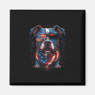 Aimant 4 juillet Patriotique Staffordshire Bull Terrier D