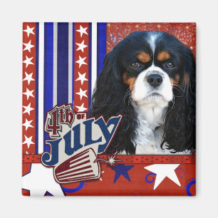 Aimant 4 juillet pétard - cavalier - tricolore