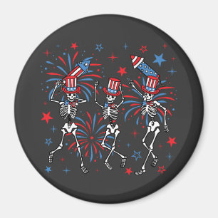 Aimant 4 juillet Skeletons Cercle