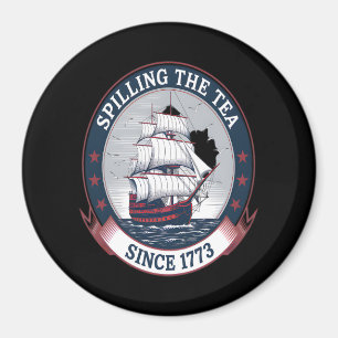 Aimant 4 Juillet Spilling The Tea 1773 Drôle Amérique