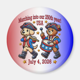 Aimant 4 juillet USA 250e anniversaire Semiquincentenaire