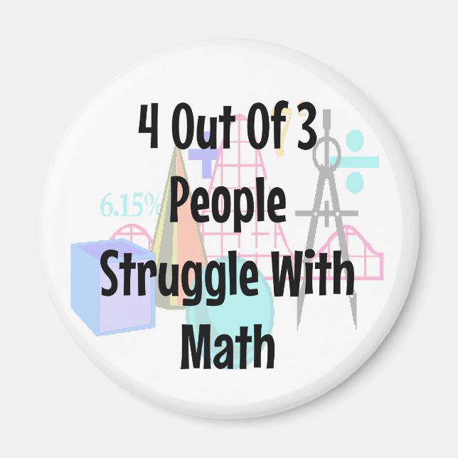Aimant 4 Sur 3 Les Gens Luttent Avec Les Maths, Plaisante (Devant)