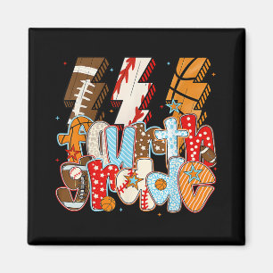 Aimant 4e année garçons Éclair boulon de football de base