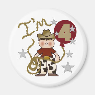 Aimant 4e Cowboy Tshirts et cadeaux d'anniversaire