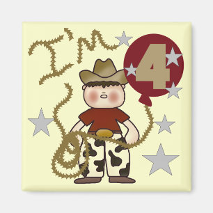 Aimant 4e Cowboy Tshirts et cadeaux d'anniversaire