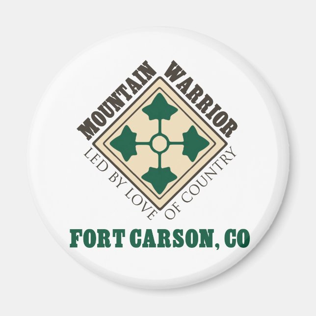 Aimant 4e ID Mountain Warrior Fort Carson (Devant)