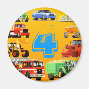 Aimant 4ème anniversaire de grands camions