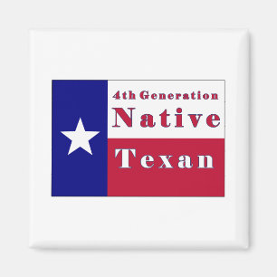 Aimant 4ème Drapeau texan indigène de génération