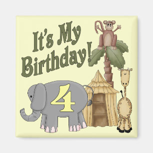 Aimant 4ème Safari d'anniversaire