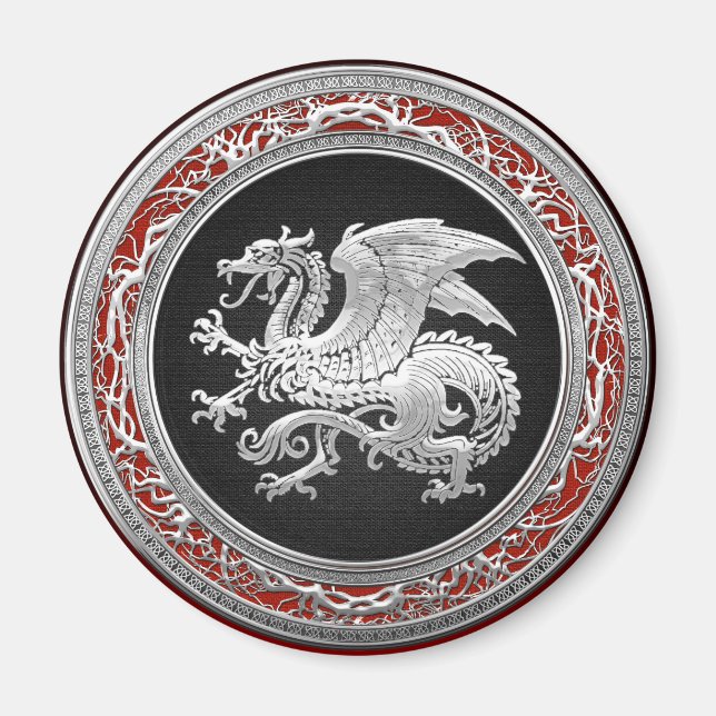 Aimant [500] Dragon islandais, Landvæ ttir [Argent] (Devant)