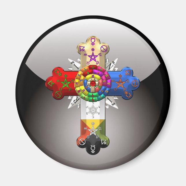 Aimant [500] Rosy Cross (Croix Rose) (Devant)