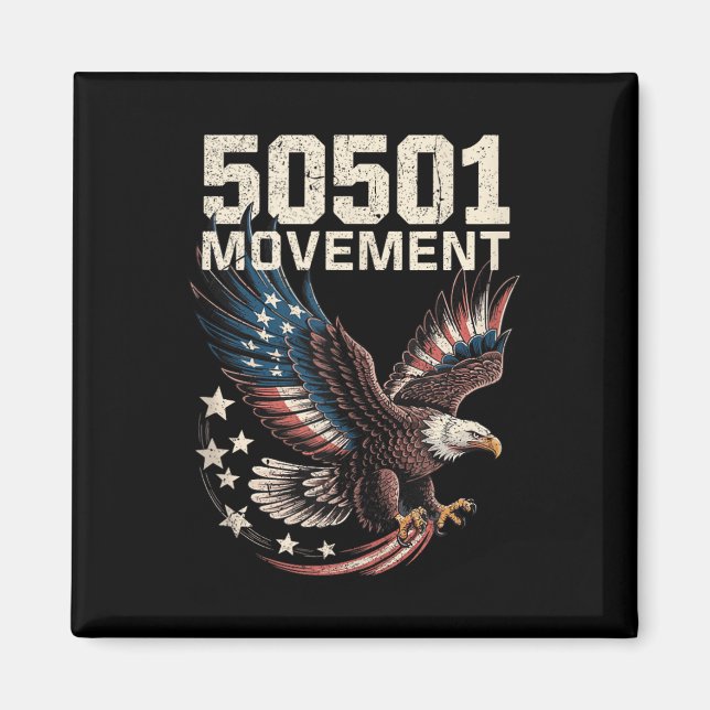 Aimant 50501 Drapeau Américain En Aigle De Vol Avec Étoil (Devant)