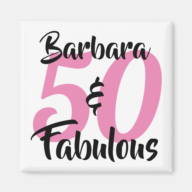 Aimant 50 ans et Fabuleuse Nom Personnalisé Anniversaire  (Devant)
