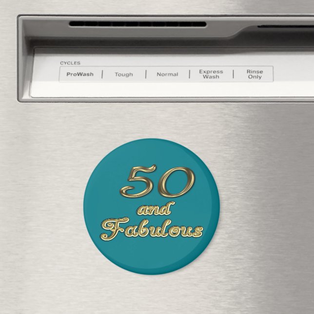 Aimant 50 et fabuleux Anniversaire Typographie d'or 50e â (In Situ (Lave-vaisselle))