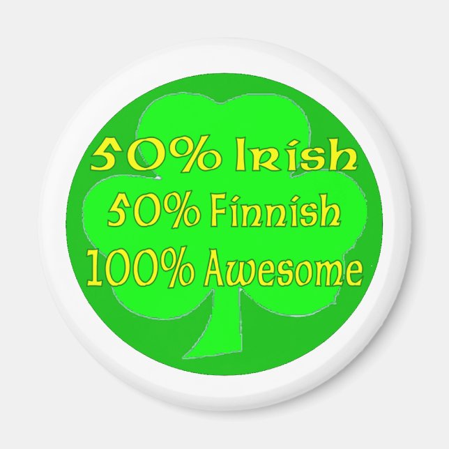 Aimant 50% irlandais 50% finlandais 100% génial (Devant)