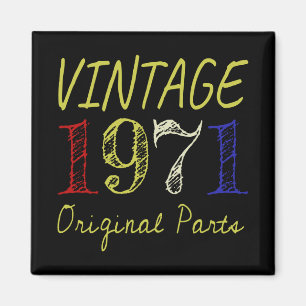 Aimant 50e anniversaire Cadeau Vintage Retro 1971