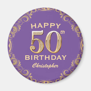 Aimant 50e anniversaire de la Parties scintillant violet 