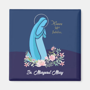 Aimant 50e anniversaire de la vie religieuse Nun Fleur ro