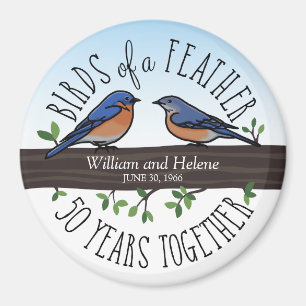 Aimant 50e anniversaire du Mariage, Bluebirds of a Feathe