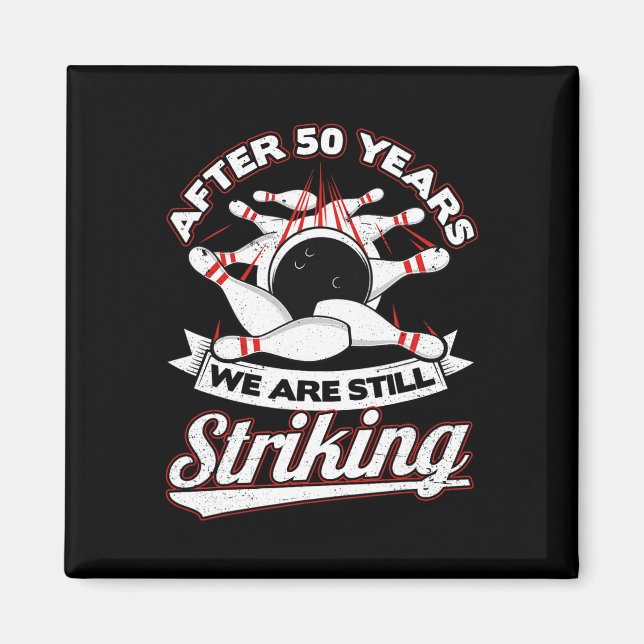 Aimant 50e anniversaire du Mariage Bowling Striking 50 an (Devant)