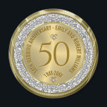 Aimant 50e anniversaire du Mariage Diamants blancs d'or<br><div class="desc">Célébrez votre 50e anniversaire de mariage avec style avec ce magnifique coeur double blanc et or orné de magnifiques faux diamants. Symbole de l'amour et de l'engagement durables,  cette pièce élégante est la meilleure façon de marquer cette occasion importante.</div>