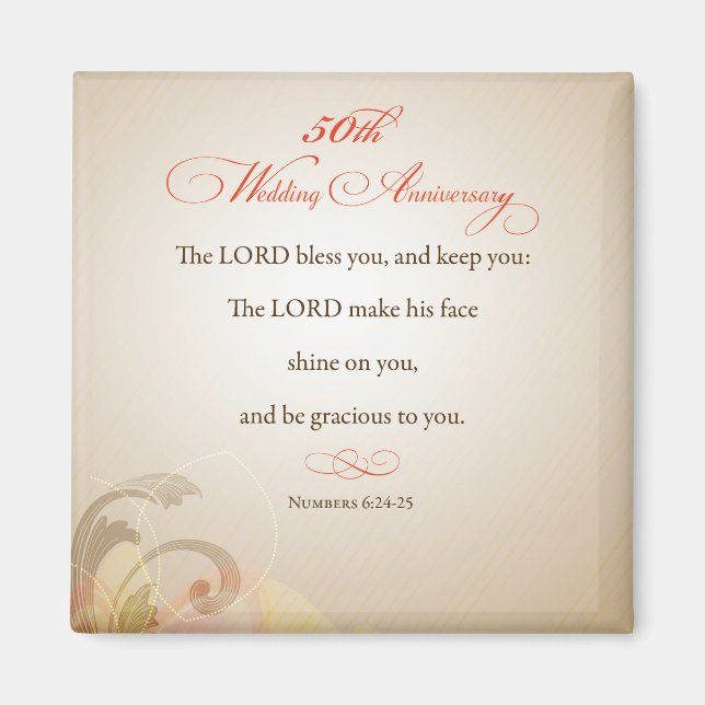 Aimant 50e anniversaire du Mariage, le Seigneur religieux (Devant)