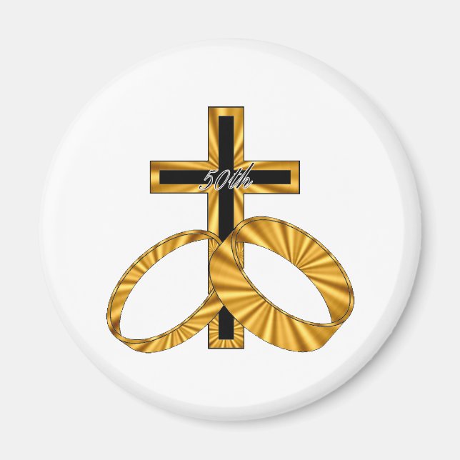 Aimant 50e anniversaire du mariage w (Devant)