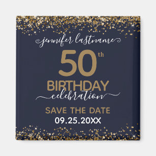 Aimant 50e anniversaire Enregistrer l'aimant de la date