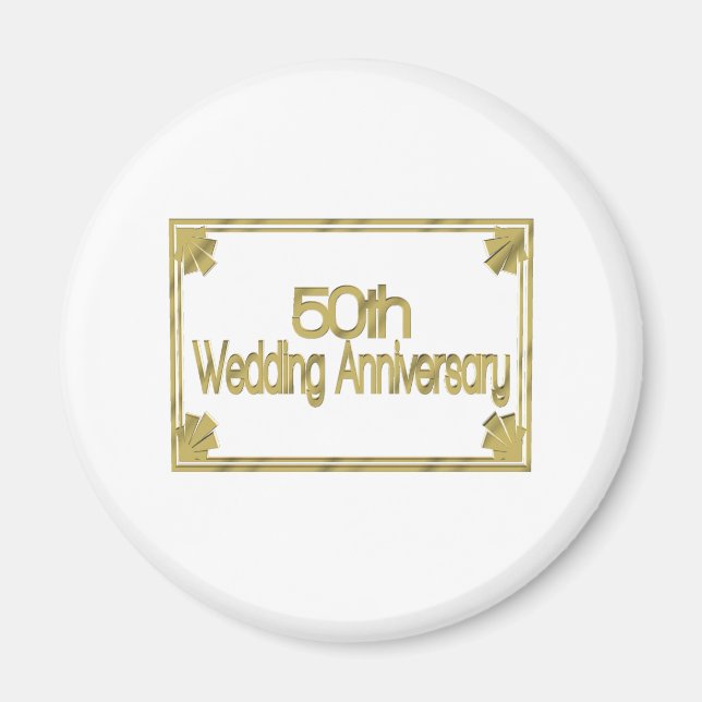 Aimant 50e anniversaire mariage cadeau kw (Devant)