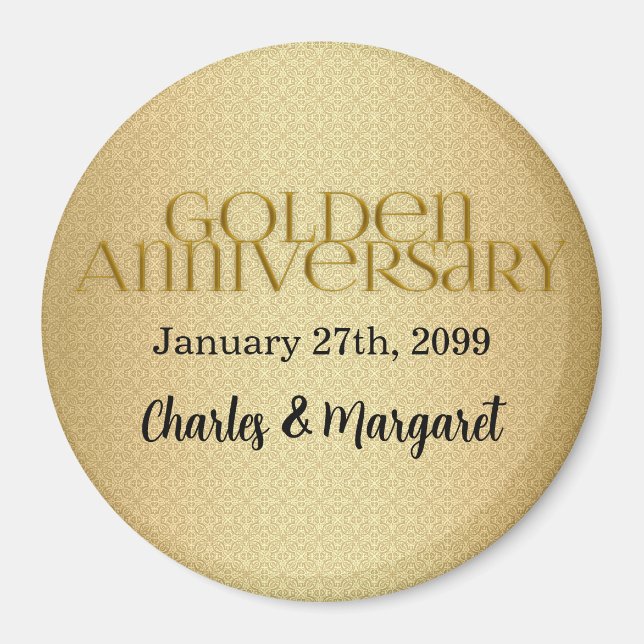 Aimant 50e Anniversaire Mariage d'or (Devant)