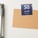 Aimant 50e anniversaire marine bleu argent étoiles<br><div class="desc">Pour une fête du 50e anniversaire. Une couleur bleu marine arrière - plan avec des étoiles faux argent. La couleur bleue est inégale. Ajoutez votre nom,  texte. Peut être utilisé comme un rappel Enregistrer la date pour vos invités,  la fête ou comme un souvenir.</div>