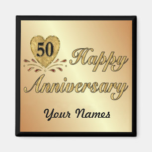 Aimant 50e anniversaire - Or