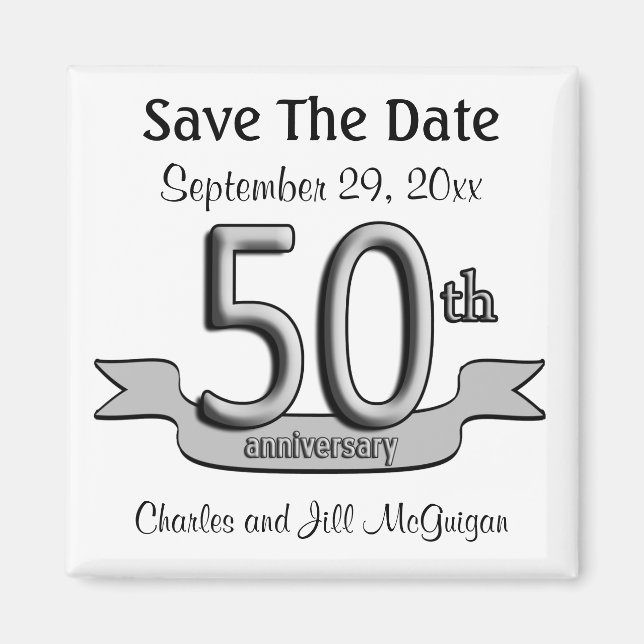 Aimant 50e anniversaire Save The Date Party Favors (Devant)