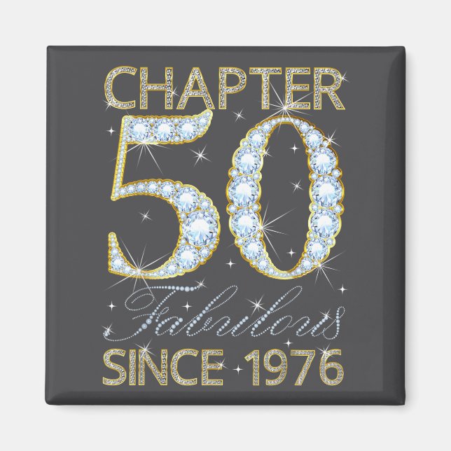 Aimant 50th Birthday Chapter 50 Fabulous Since 1976  (Devant)