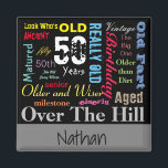 Aimant 50th Happy Birthday in a Graffiti Style<br><div class="desc">00th Happy Birthday magnet in a Graffiti style on a black background ready for you to personalize. Make it a memorable birthday party for that special guest of honor with this unique birthday graffiti design. Lots of matching party products are available. ✔Please note: Not all templates need changed! 📌If you...</div>