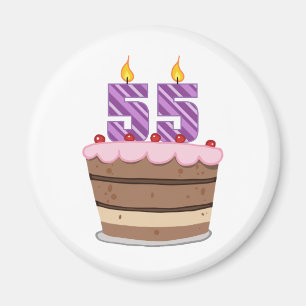 Aimant 55 ans sur le gâteau d'anniversaire