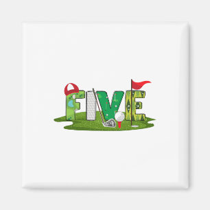 Aimant 5 Anniversaire Golf Thème 5 ans Enfants Sport Part