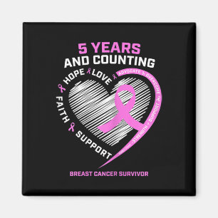 Aimant 5 ans Cancer du sein Survivant 5 ans Cancer Sans c